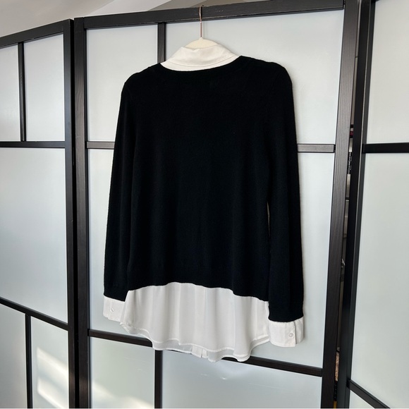 [M] Charter Club Luxury Black and White Dress Shirt & Cashmere Sweater Combo Top - Picture 7 of 13